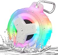 Vista 10 de EBODA Altavoz de ducha Bluetooth, altavoces Bluetooth portátiles, altavoz inalámbrico impermeable IP67 con luz LED, flotante, 2000 mAh, estéreo