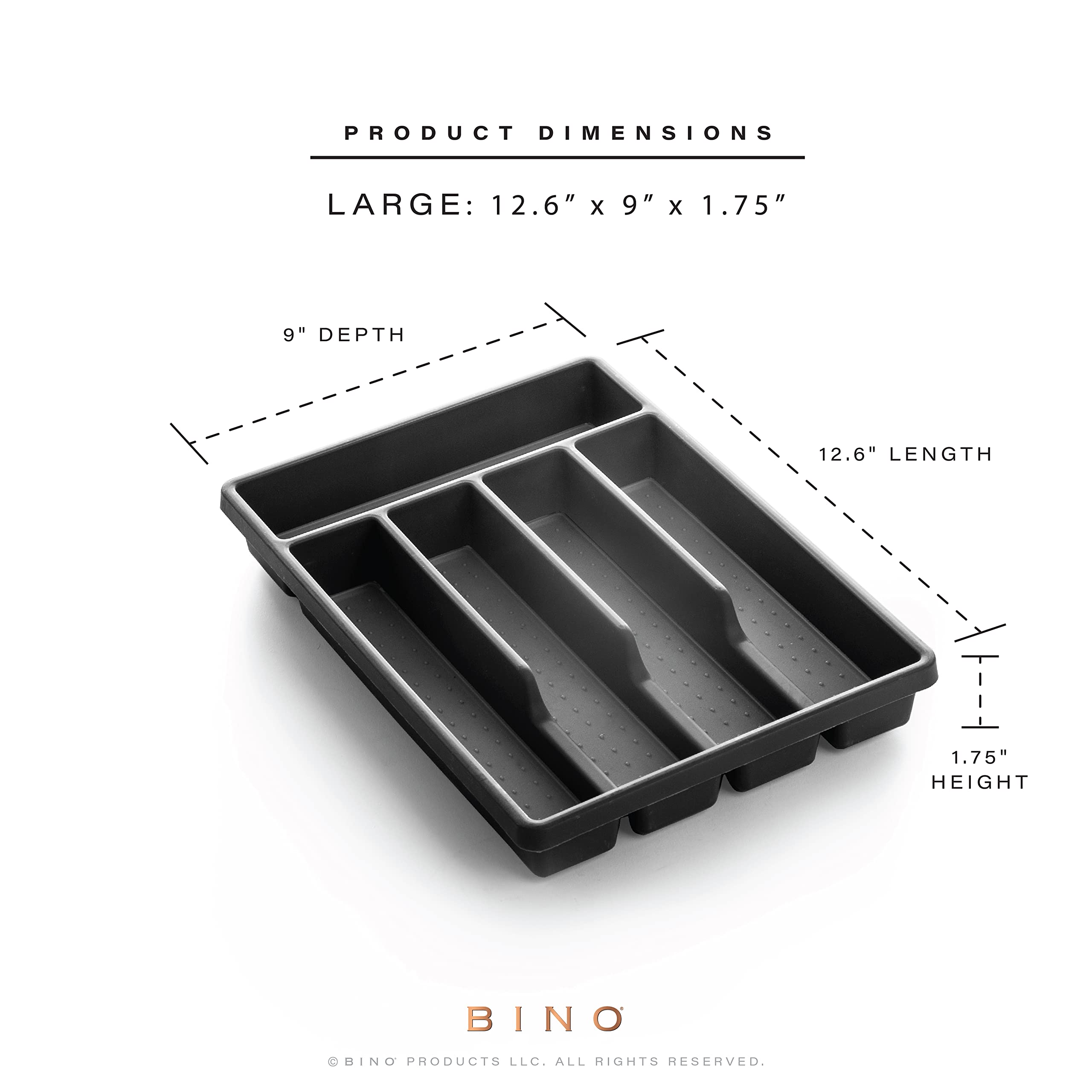 Bandeja Organizadora Para Cuchillos De Cocina - 5 Ranuras, Antideslizante, Gris Y Blanco, Para Cajones De Hasta 30 Cm
