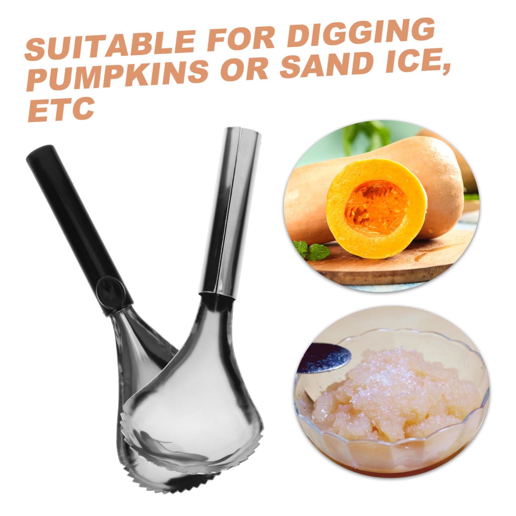 2 Stück Kürbisschaufel Apfelschäler Butternut Squash Scooper Schaufeln Entkerner Obst Air Fryer Zubehör Kürbis Entkerner Werkzeug Kernentferner Schaufel Küchenhelfer Edelstahl HOLIDYOYO