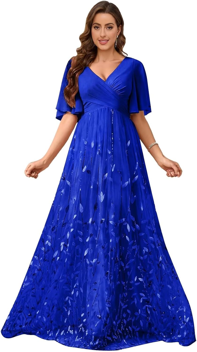 OFEYCHUN V Neck Mother of The Bride Dresses Chiffon Dominican Republic |  Ubuy