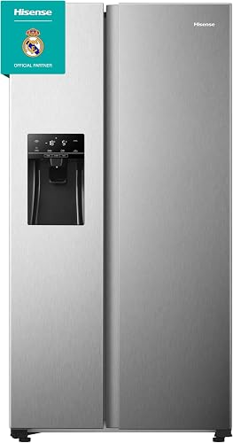 Hisense RS650N4AC2 Side by Side/Total No Frost/Inverter Motor/Hielo y Dispensador de agua/Zona de refrigeración 332 L/Zona de congelación 157 L/178 cm, Inox          [Clase de eficiencia energética E]