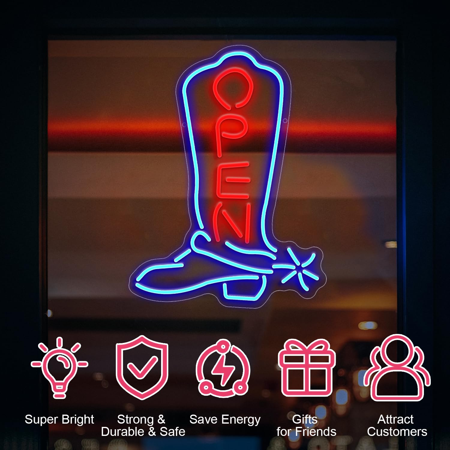 Cowgirl Boots Store neonowy znak do dekoracji ścian biznesowych, zasilane przez USB, neonowe ściemniane światła do pokoju gier, biura, baru, pubu, klubu, dekoracja jaskini, sztuka, estetyczna witryna
