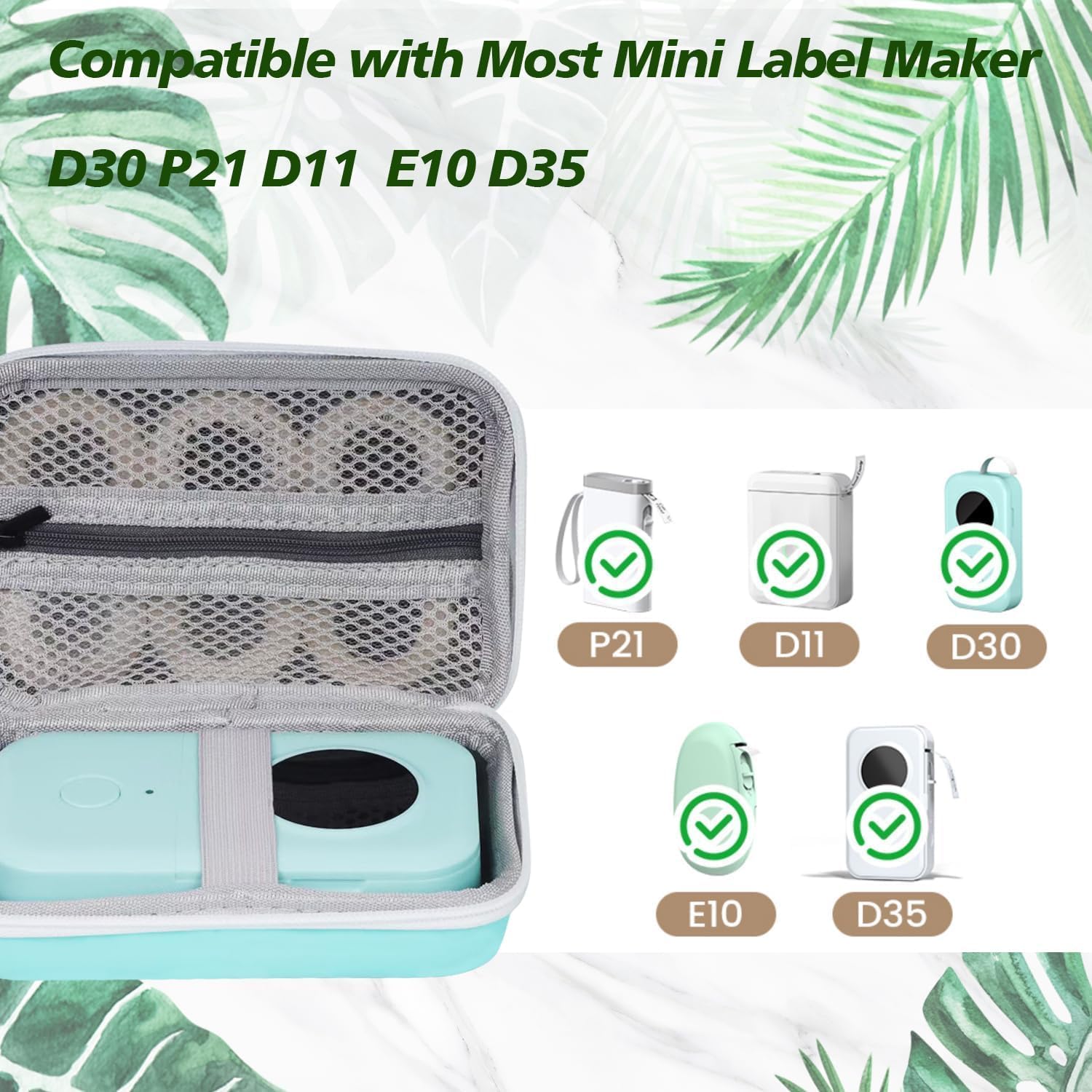 Label Maker Case Compatible with Phomemo D30 D35 /Nelko P21/JADENS D110/NIIMBOT D11/D110/Memoking T02 Label Maker Macnine with Tapes, Store Bag image 3