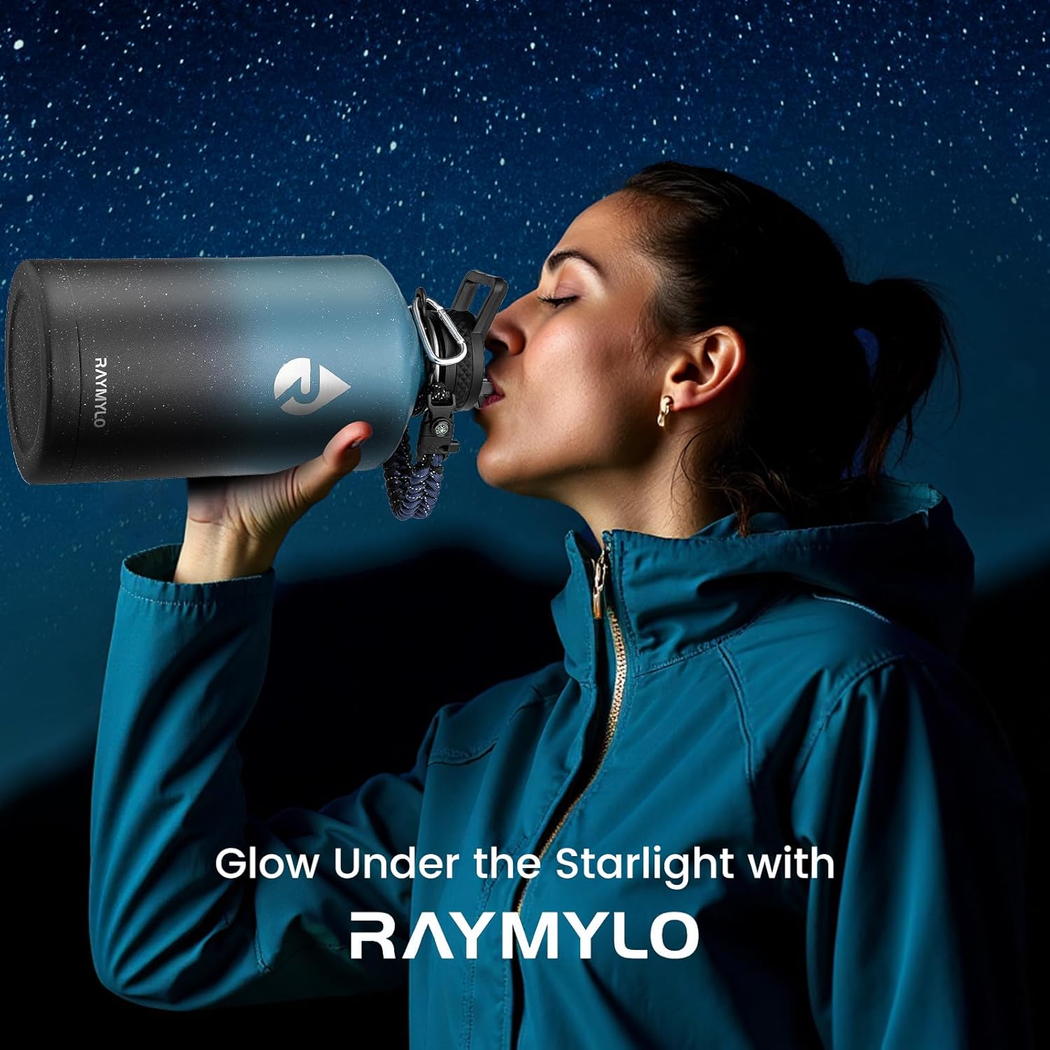 128oz Insulated Water Bottle, Triple Wall Vacuum Stainless Steel Water Bottles - Keeps Cold 48H, Reusable One Gallon Jug for Gym, Sports, Camping, Hiking,Travel, Starry Sky-Indigo/Black - Image 2