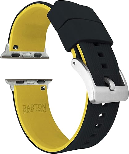 Miniatura 2 de Barton Watch Bands - Extensibles de silicona Elite para reloj - Accesorios y adaptadores negros con deposición física de vapor, de liberación