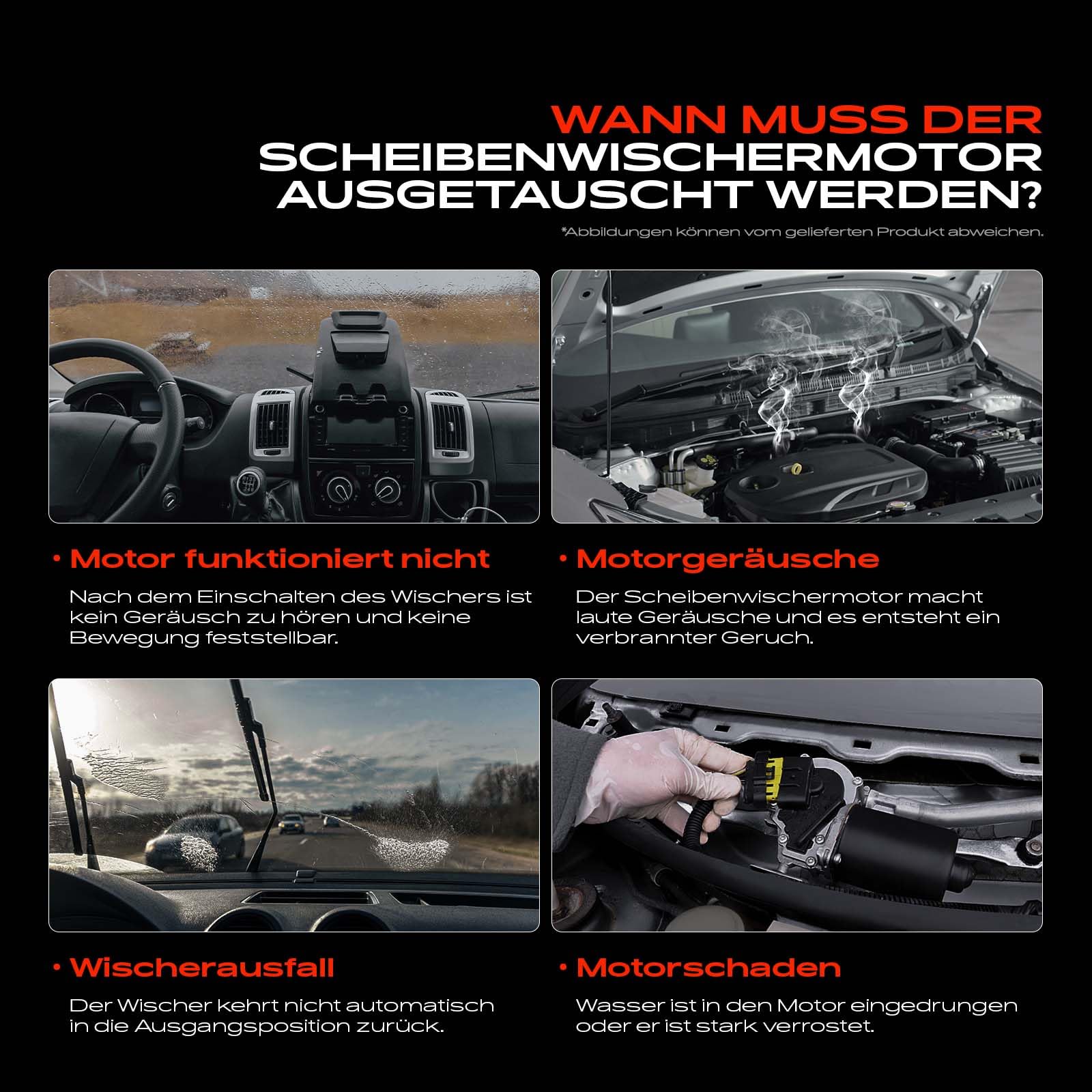 Frankberg 1x Wischermotor Vorderachse Kompatibel mit A3 8P1 1.2L-3.2L Schrägheck 2003-2012 A3 Sportback 8PA 1.2L-3.2L Schrägheck 2004-2013 Replace# 8P1955119F