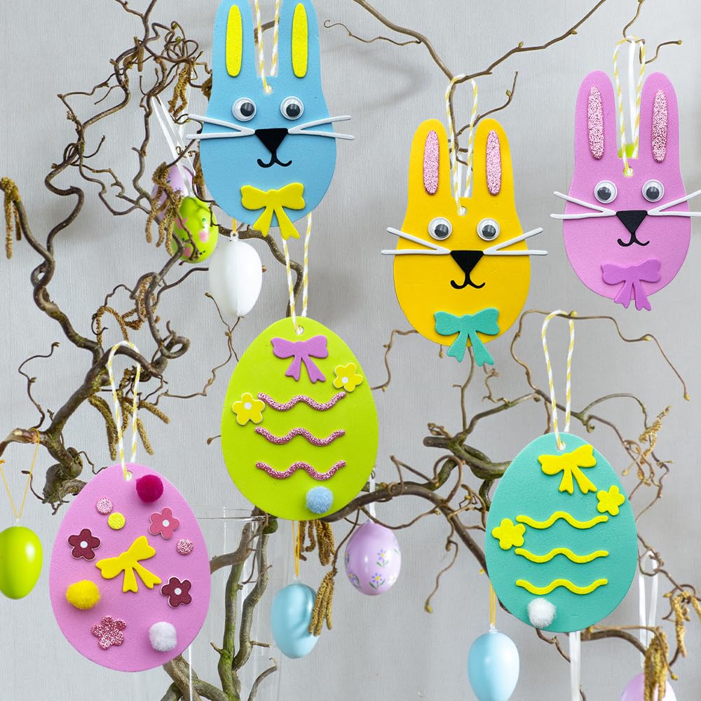 Adesivi Coniglietto Pasqua Sprinlot - 10 Pezzi DIY In Schiuma - Lavoretti Per Bambini