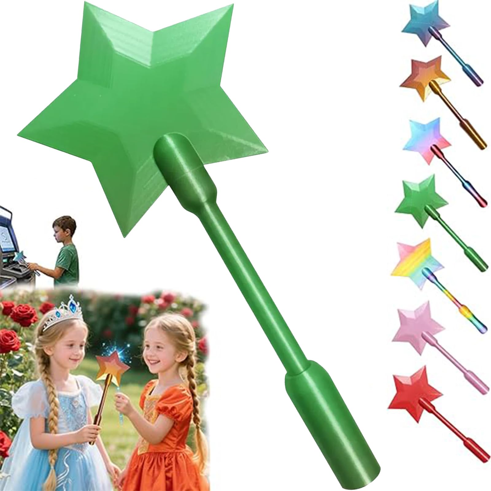Credit Card Wand, 3D Printed Magic Tap to Pay Wand, Star Magic Wands Digital Payment Star Wands for Easy Checkout, Suitable Scenarios for Card Payment, Fun Gifts for Kid and Adult (Green)