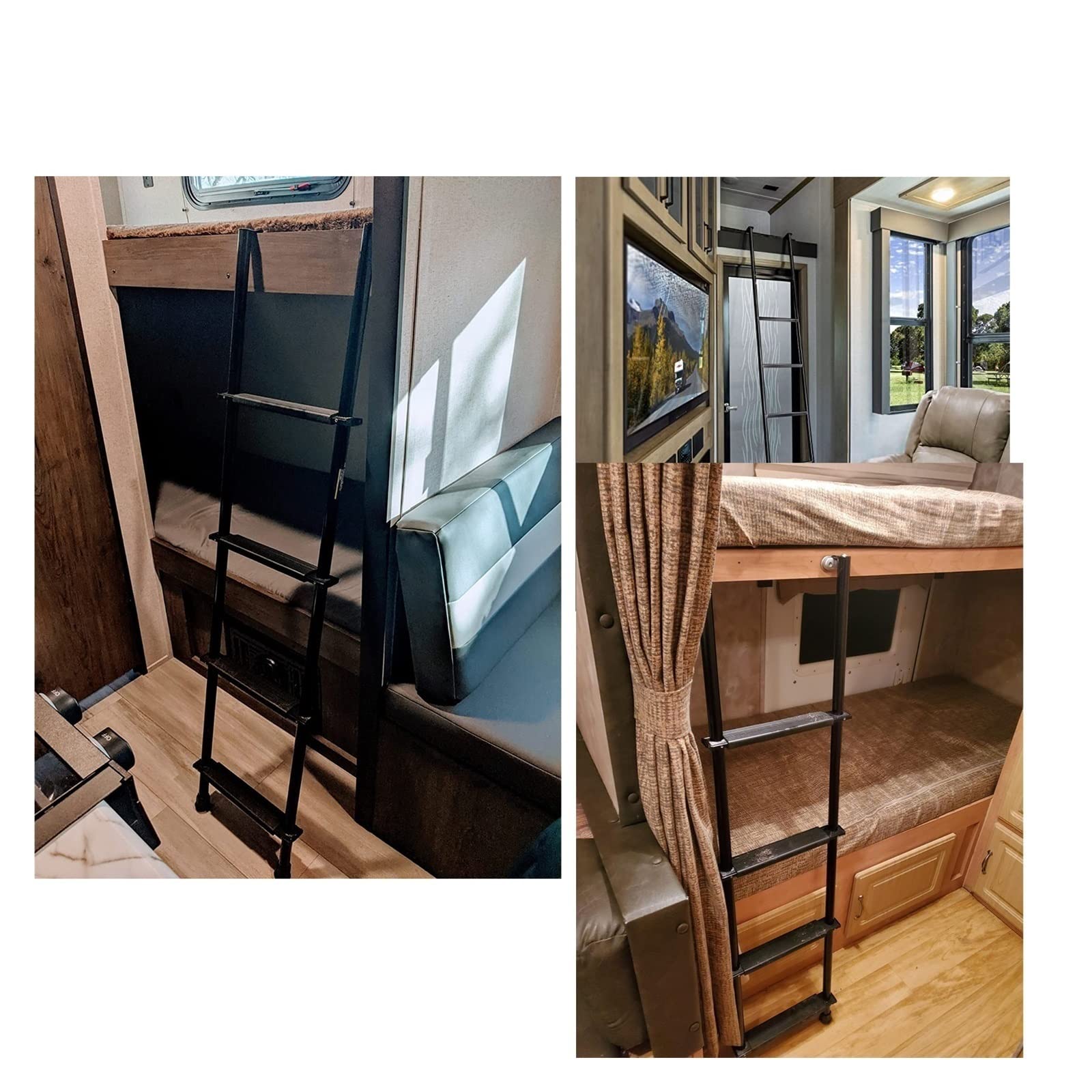 Escalera para literas, Escalera Multifuncional para Subir, para Techo de casa, almacén, Dormitorio, Loft, Capacidad de hasta 300 Libras, con Almohadillas de Goma para los pies