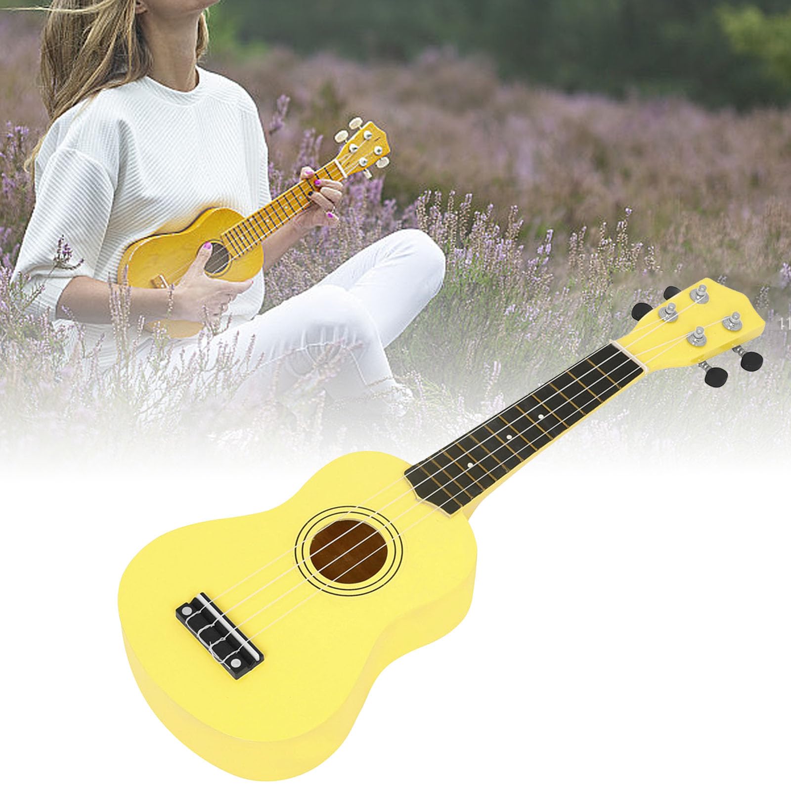 21-Zoll Holz Ukulele Gitarre, 4 Saiten, Musikinstrumente, pädagogisches Lernen, Primär Tutorial für Anfänger, Ukulele Starterpaket mit Zubehör