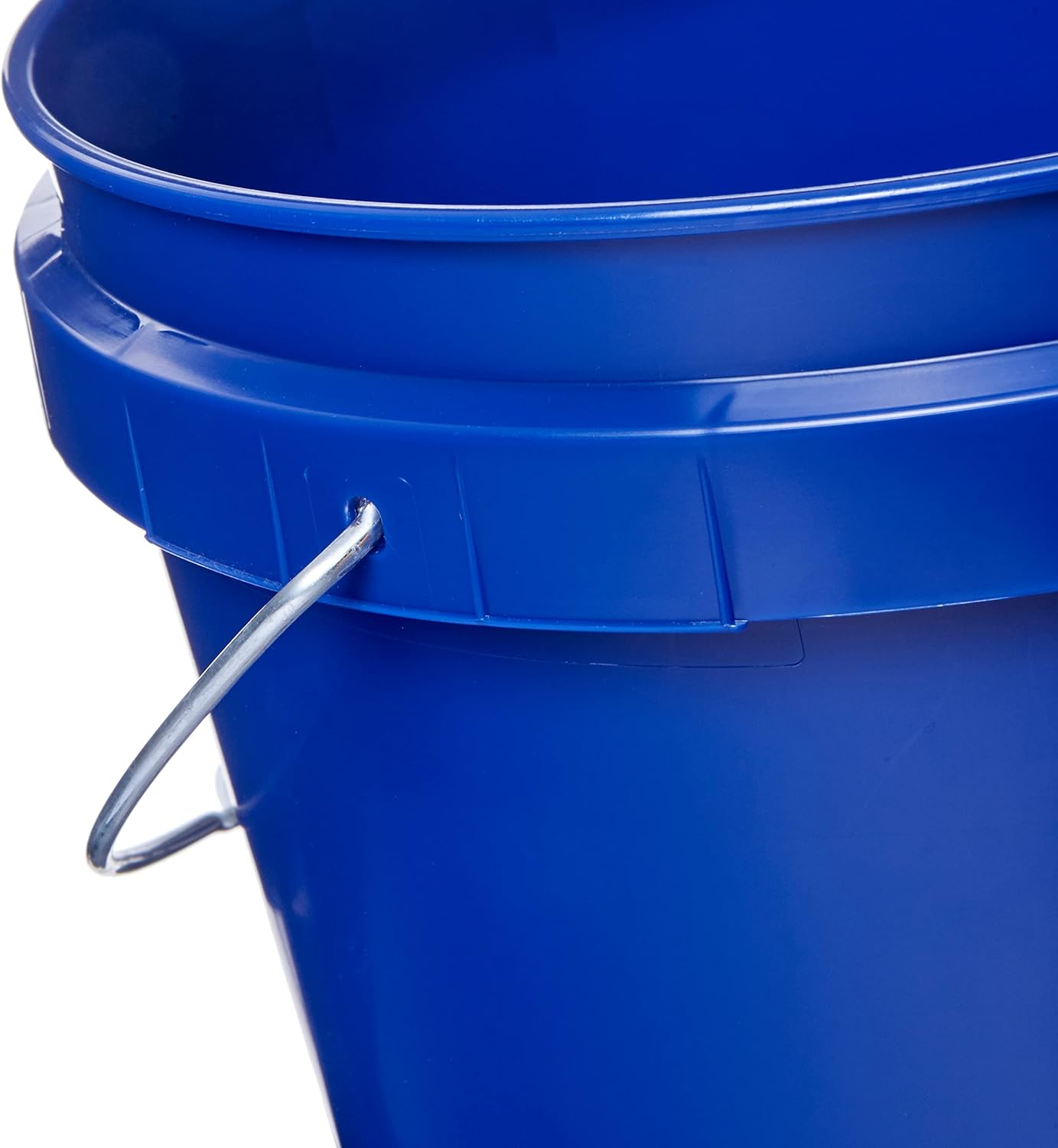 Consolidated Plastics 2 Gallon Food Grade Buckets, BPA Free Container Storage, Durable HDPE Pails, Made in USA (6 Pack, Blue) - NO LIDS