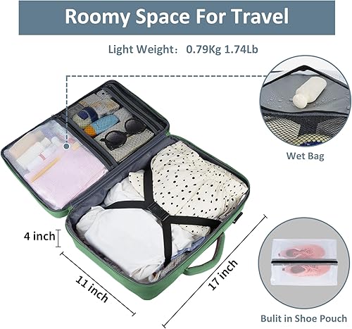 Vista 170 de Taygeer Mochila de mano para mujer, mochila de viaje de 35 litros para mujer, aprobada por aerolíneas, bonita bolsa de viaje para artículos Azul