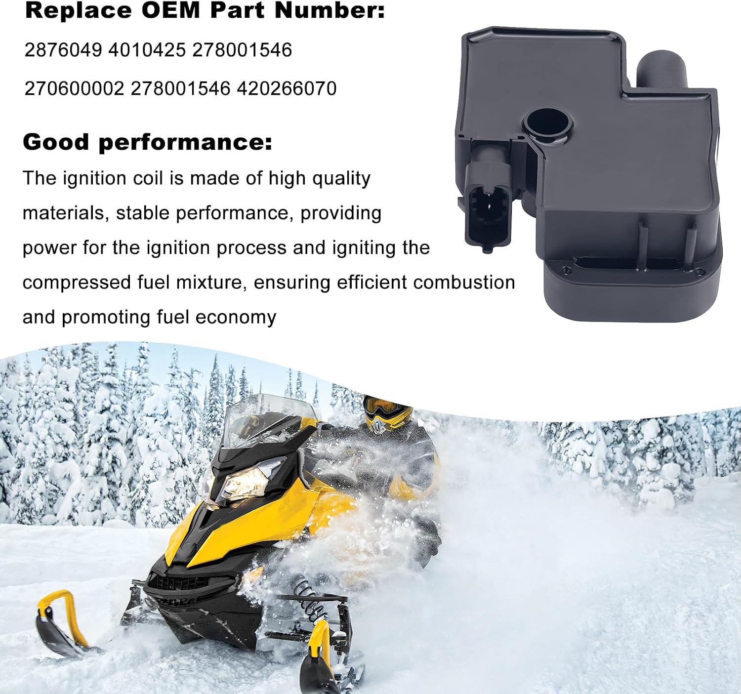 Ignition Coil for Polaris Sportsman Ranger RZR 800 ATV, Can-Am Renegade Spyder Outlander Max 500 570 650 800 800R 1000 Maverick Commander Traxter, Ski-Doo Skandic V800 Summit 1000 600