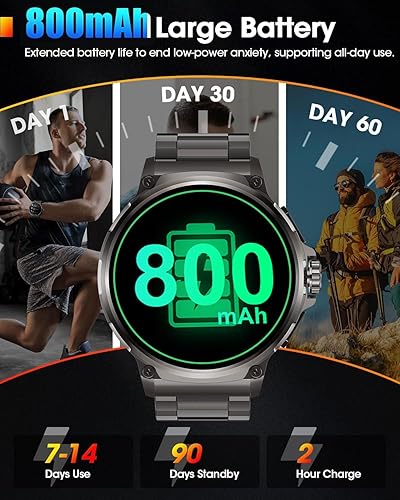 Miniatura 3 de LIGE Relojes inteligentes para hombres (respuestahacer llamadas), reloj inteligente deportivo al aire libre con pantalla HD de 1.85 pulgadas,