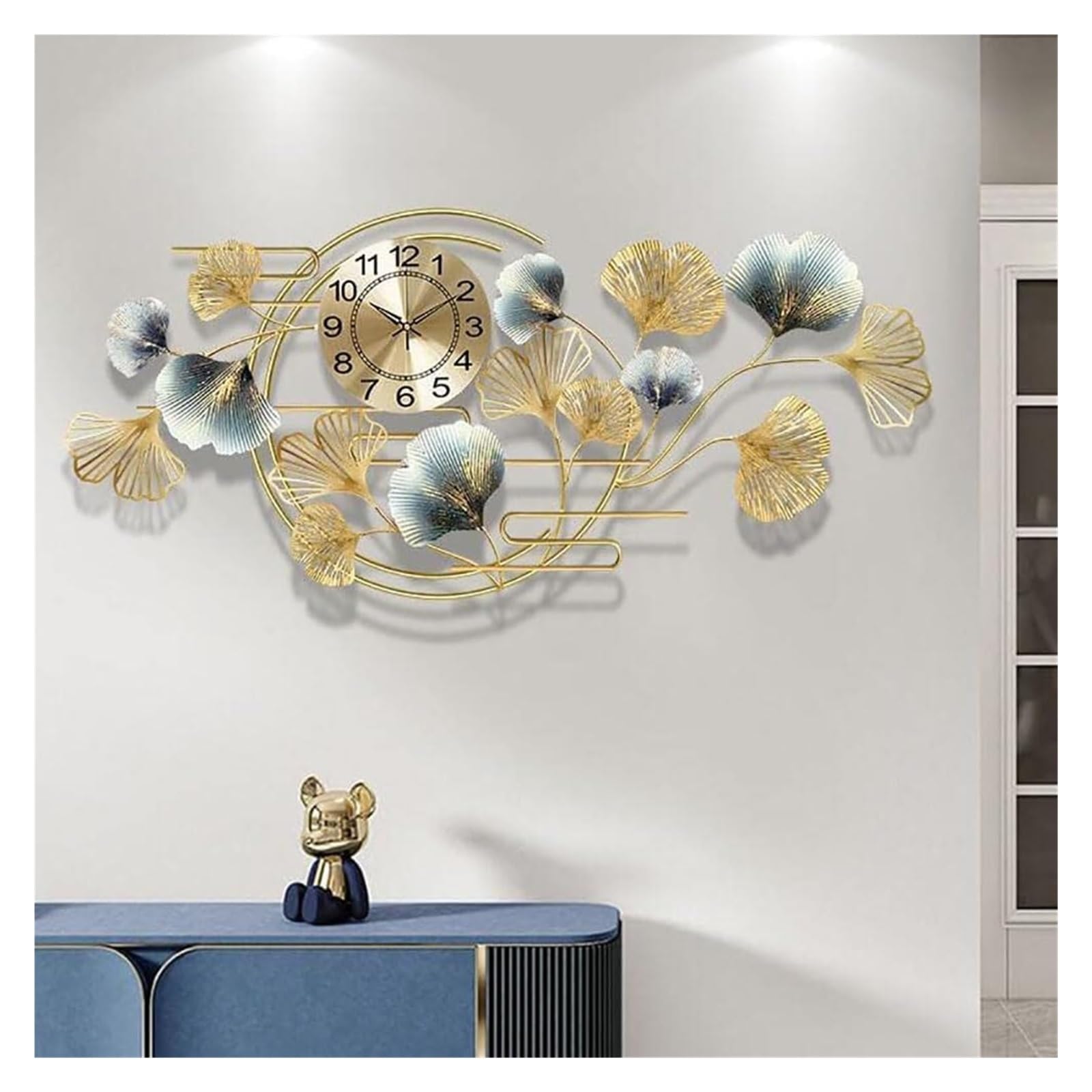 XJBTBA Akrylowy zegar ścienny z mapą świata, naklejka ścienna z mapą świata Salon Dekoracyjny wyciszony zegar kwarcowy, 80 * 38 cm