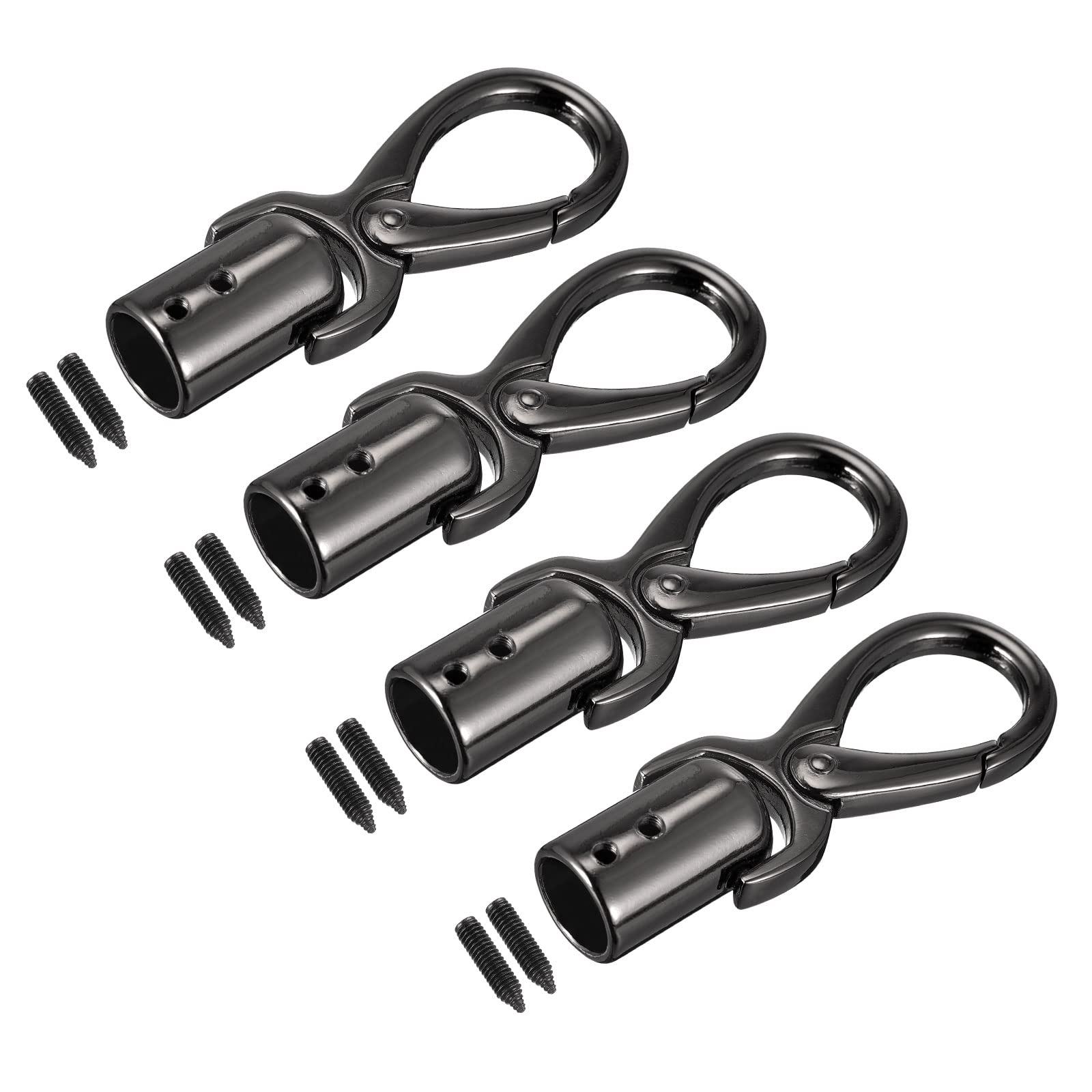 Terminadores de cordón gris oscuro de 14 mm para hacer joyería y correas de bolsas