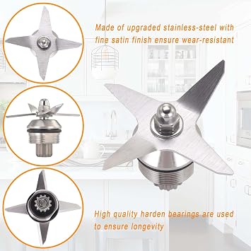 Blade Assembly Replacement for Blenders 64oz Container, replace Classic 4500 5000 5200 6000 6300, Professional 200 500 and Vita-Prep/Vita-Prep 3 etc