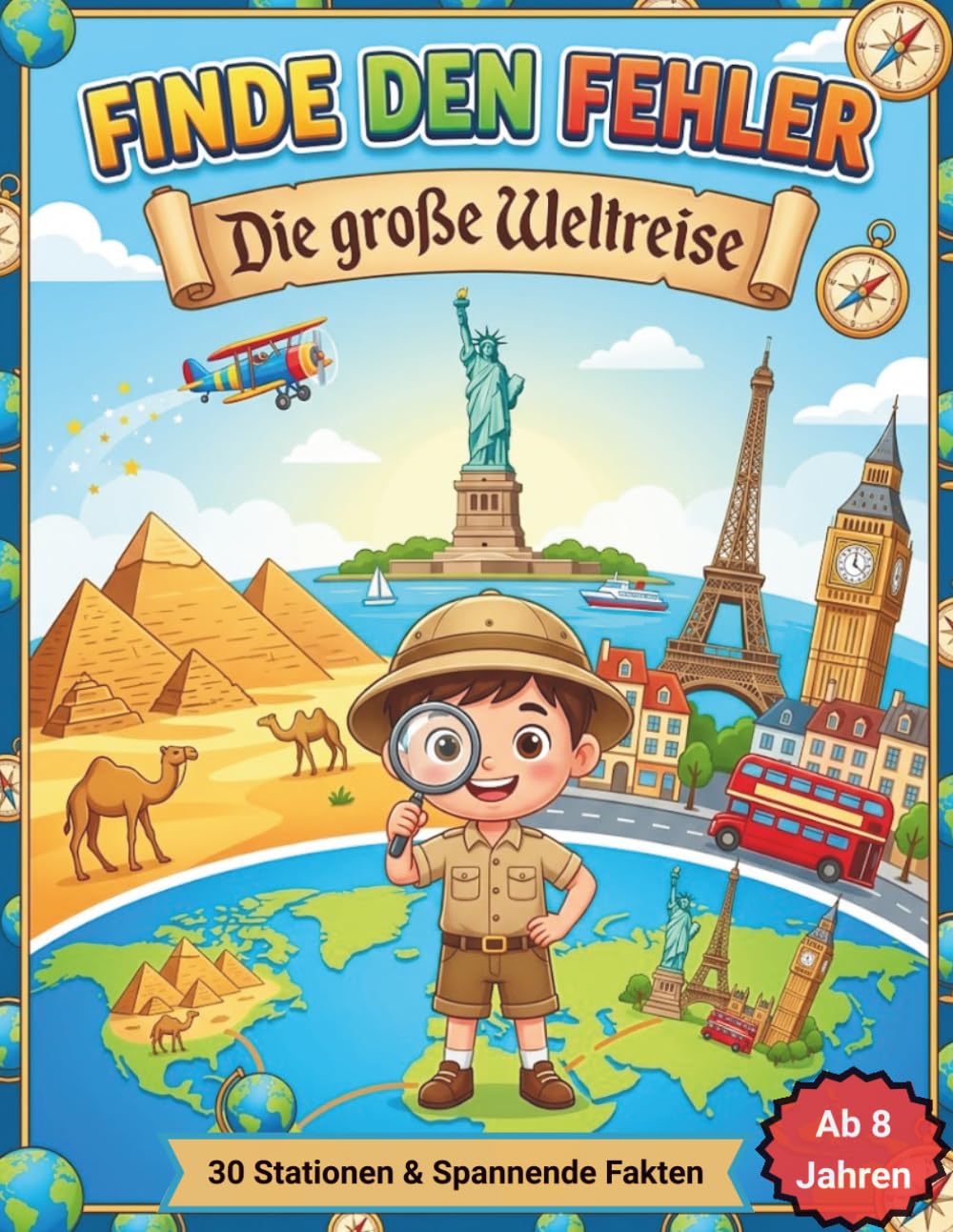 Finde den Fehler ab 8 Jahren - Die große Weltreise: 30 knifflige Suchbilder & spannende Fakten über unsere Erde: Das ultimative Konzentrationstraining für kleine Entdecker.