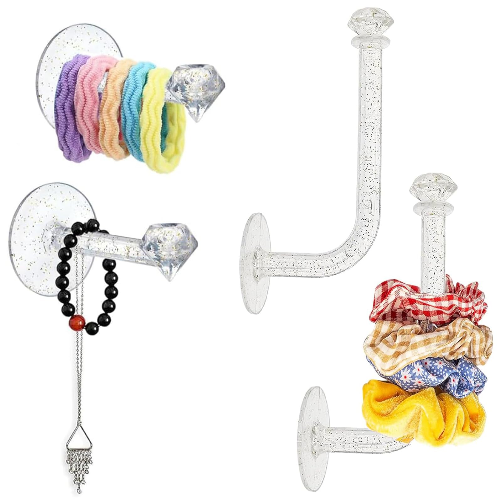 Hair Clip Organizer for Girls – 4-Piece Set (2 Large + 2 Small Hairband Organiser Hooks) | Hair Accessories Organizer for Scrunchies, Claw Clips & More | Space-Saving Kids Wardrobe Solution-image-46