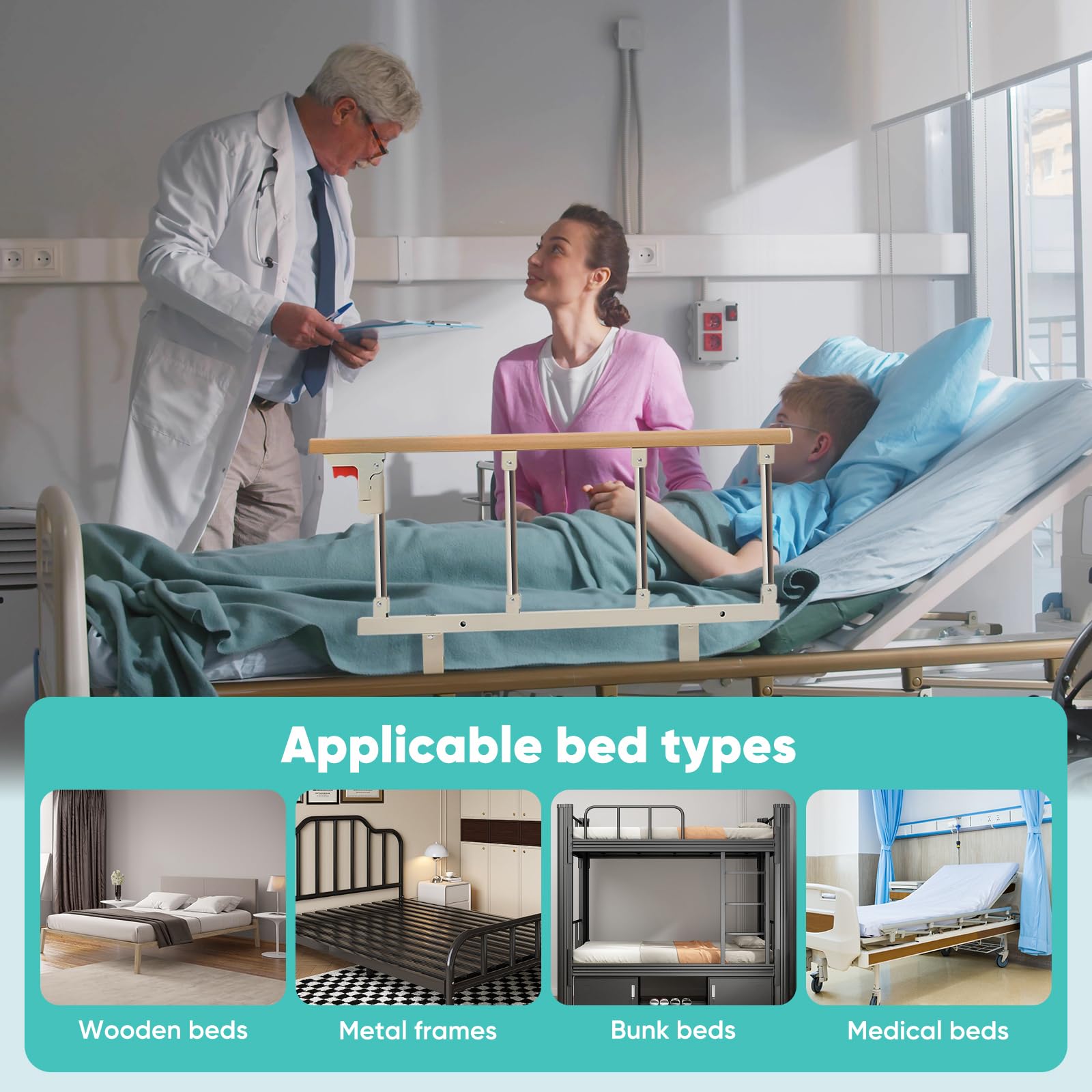 Sponda letto anziani anticaduta,sponde letto anticaduta pieghevoli,Sponda letto bambini,protezioni laterali,sponda letto matrimoniale Adatto per casa e ospedale