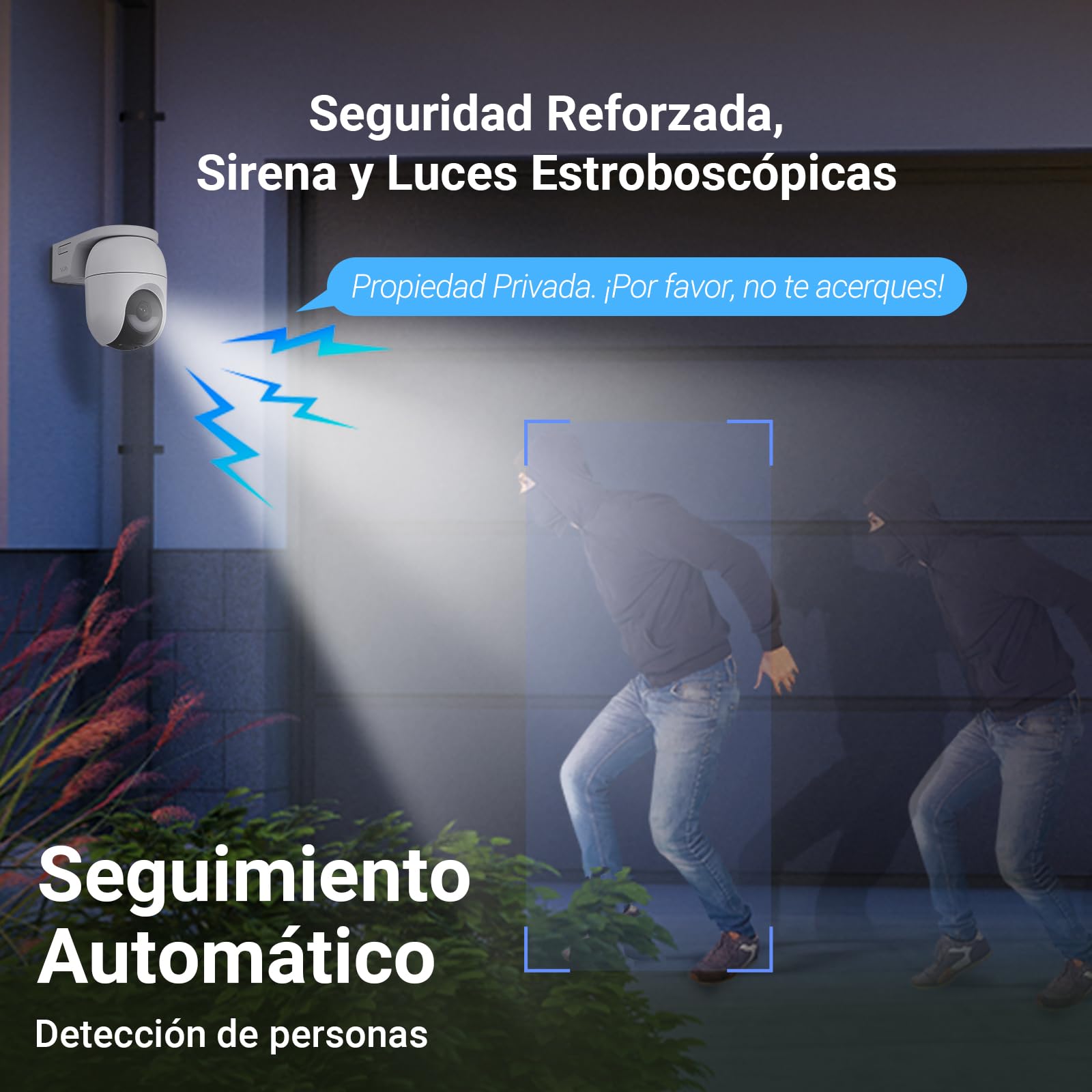 EZVIZ Cámara Vigilancia Exterior WiFi 4MP, AOV 360° con Batería 5200mAh, Detección de Forma Humana/Vehicular, Visión Nocturna Color, Defensa Activa, CB8 Lite + Panel Solar 5W, NO SD Tarjeta