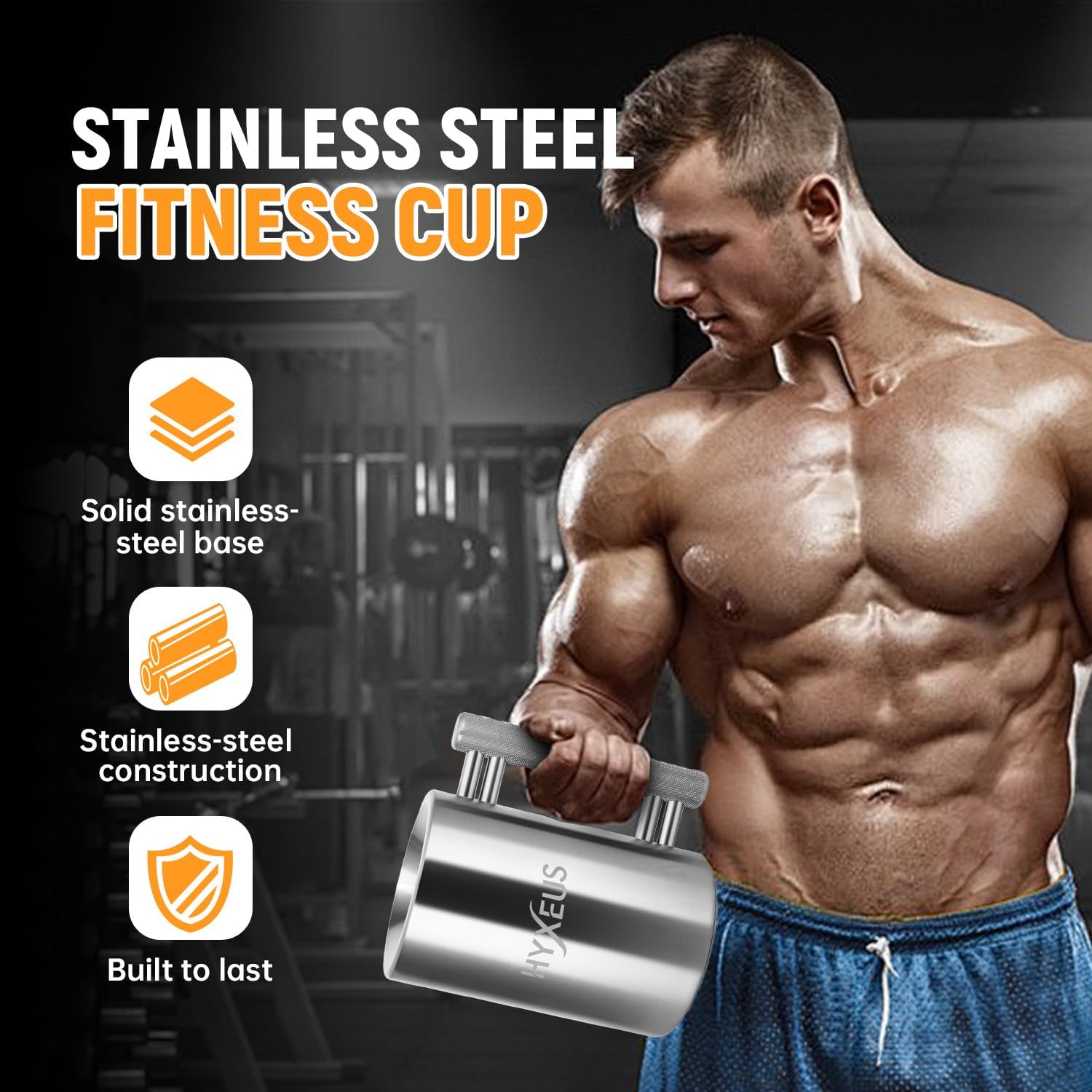 Heavy Duty Stainless Steel Dumbbell Cup-16KG Weighted Mug,For the Heavy Mug Challenge,Fitness Pranks and Gag Gifts.For Workouts,Strength Training & as a Funny Novelty Gift(35, Pounds)