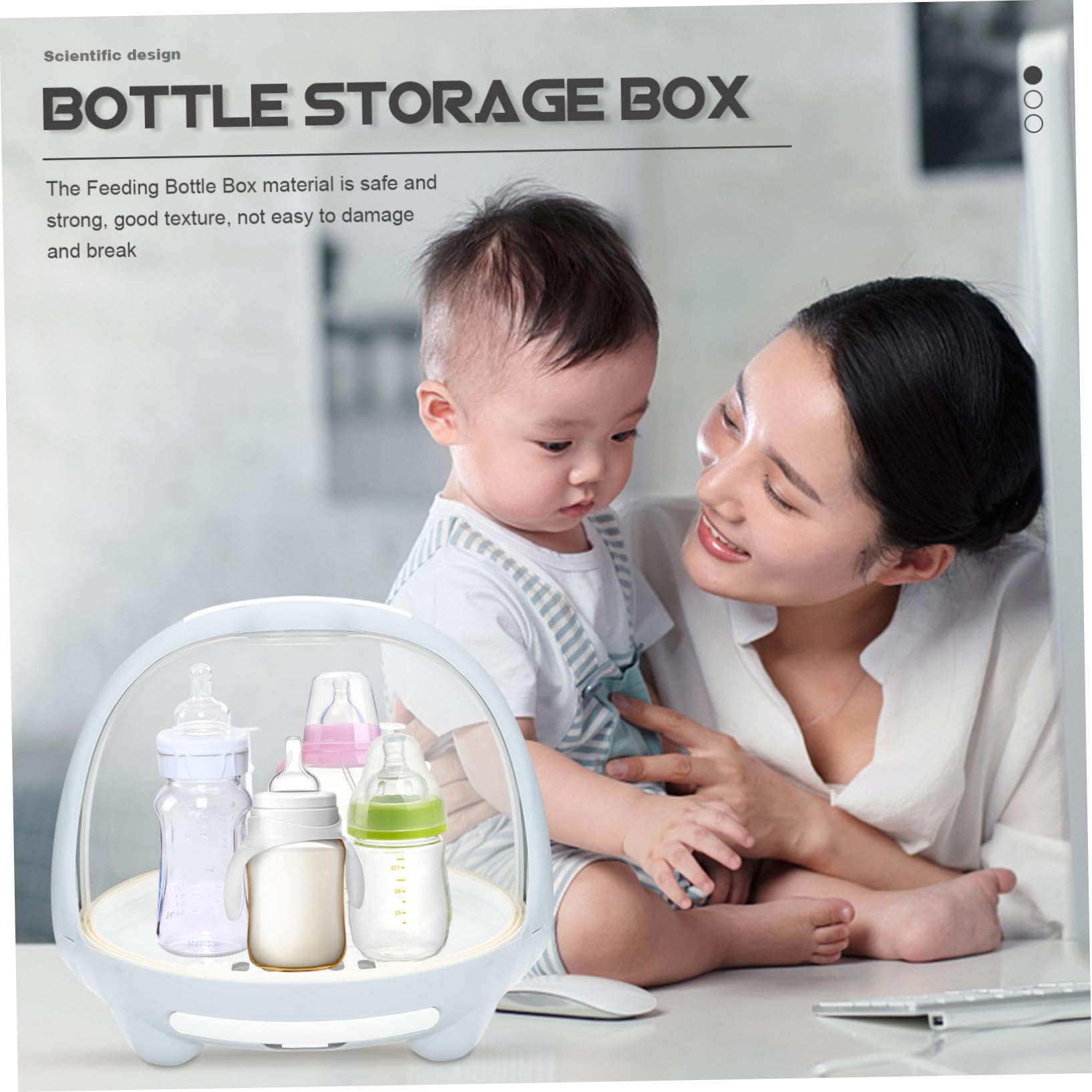 PACKOVE Boîte de Séchage pour Bouteilles Bleu en PP, Résistant aux Dommages, Utilisable à Sec et Humide, Organise Biberons et Vaisselle pour Bébé, Cuisine