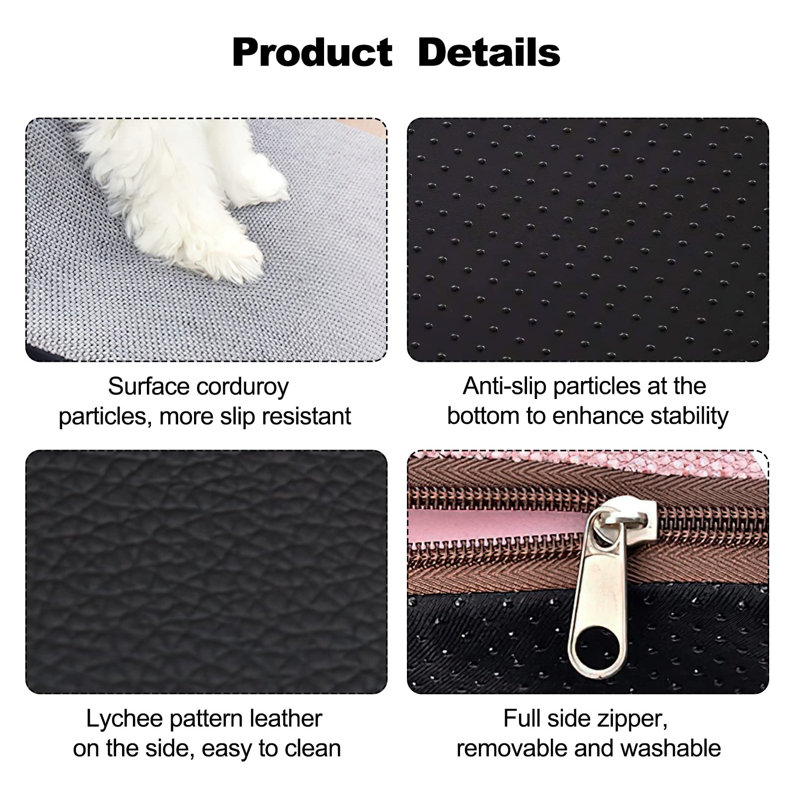 Galatée Scale Per Cani, Morbide Per Animali Domestici Con Rivestimento Lavabile e Cerniera, Gradini Per Rampe Facili Da Scalare, Per Divano Letto (Nero)