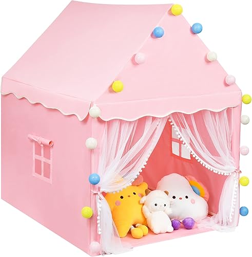SIFREAW Tienda de campaña plegable para niños, tienda de campaña de lona para niños, casa de juegos grande para niños, tienda de juegos para