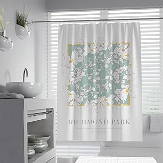 BYJING Art Richmond Park Flower Shower Curtain Set with 12 Hooks William Morris Masterpiece Home Clean Bathroom Decor Waterproof Washable Fabric 108W x 72L(in)