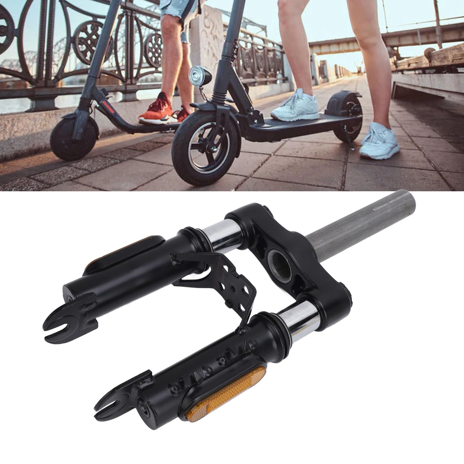 Horquilla Delantera para Scooter Eléctrico, Amortiguador Reductor de Vibraciones, Amortiguadores de Conducción Suave para Scooters Eléctricos, 15 Pulgadas