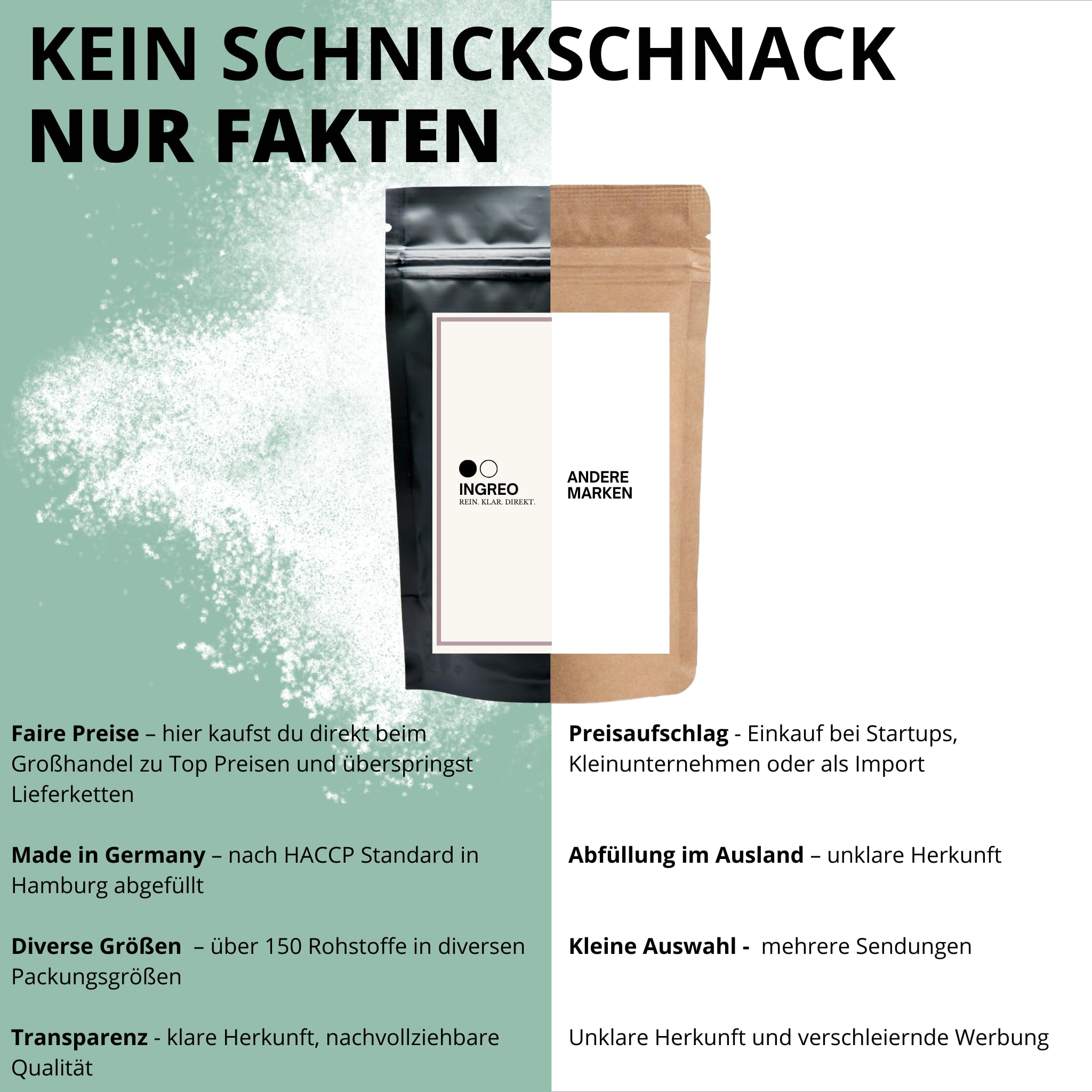 300 g | Chondroitin Pulver | Chondroitinsulfat Rohstoff | 100% rein | ohne Füllstoffe | Premiumqualität | Supplement Lebensmittel | INGREO