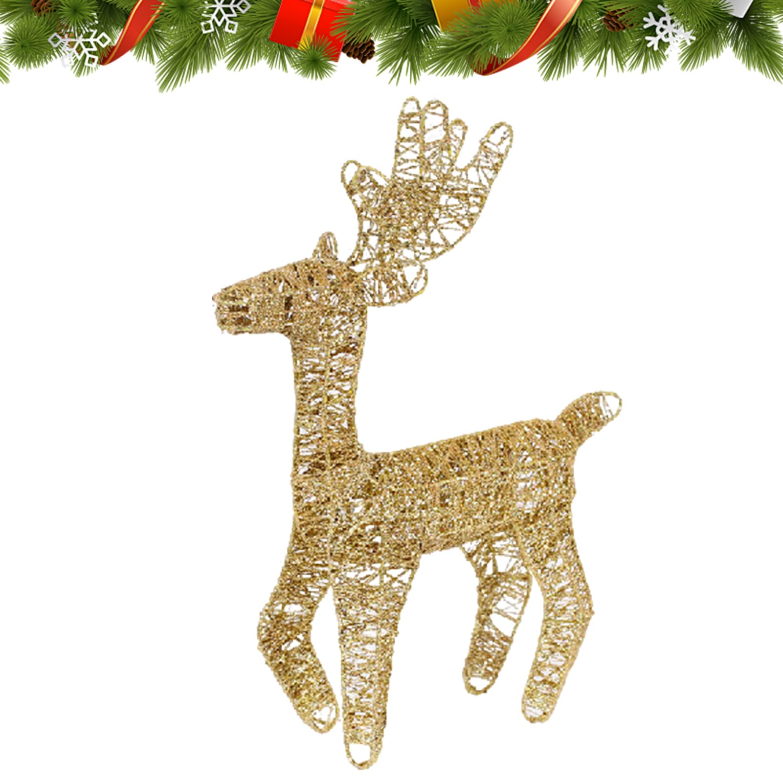 Renne de Noël illuminé extérieur pour décoration festive de jardin