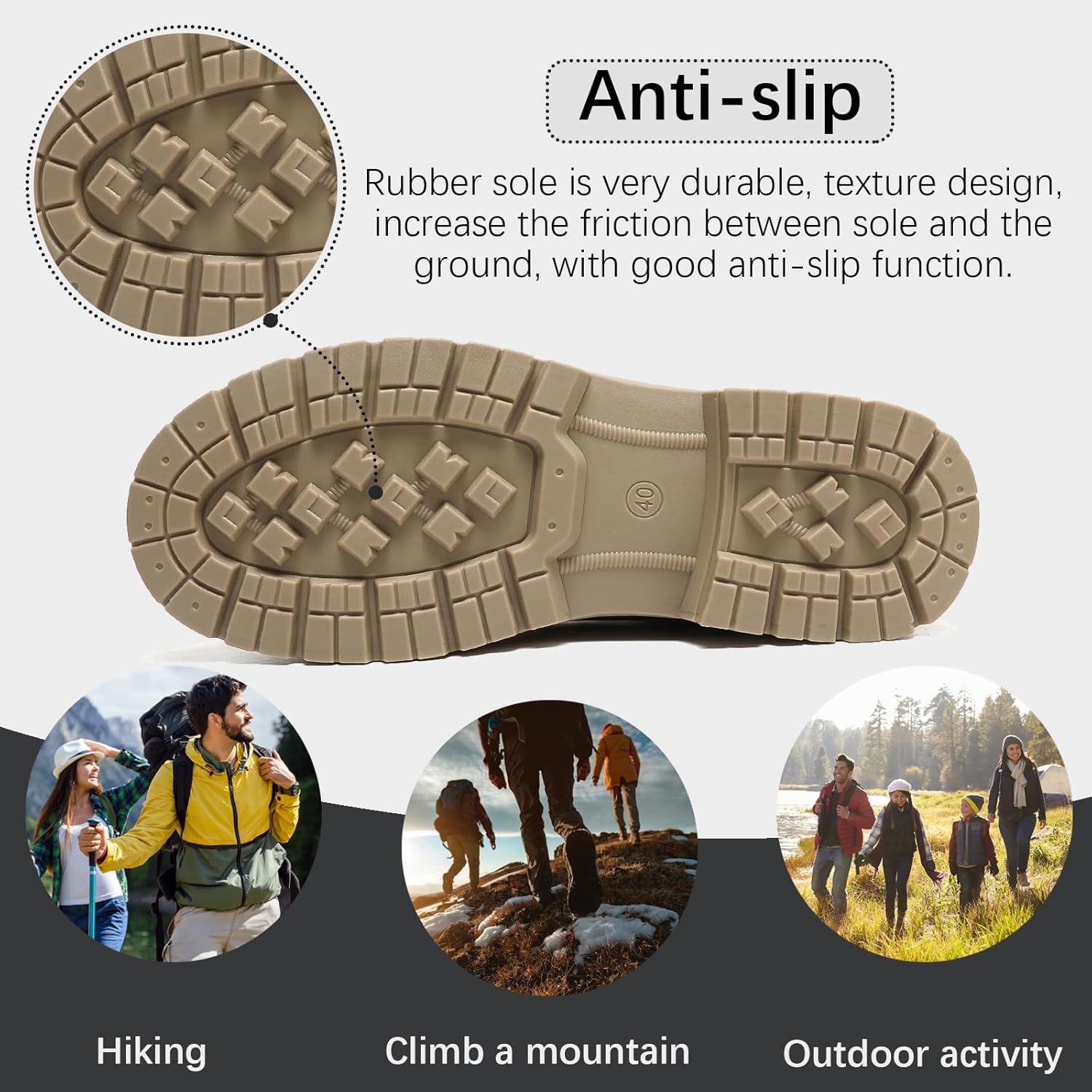 JSWEI Hiking Boots for Men and Women Comfortable Casual Chukka Boots - Outdoor Oxford & Derby Waterproof Lightweight Lace up Resistant Walking Ankle
