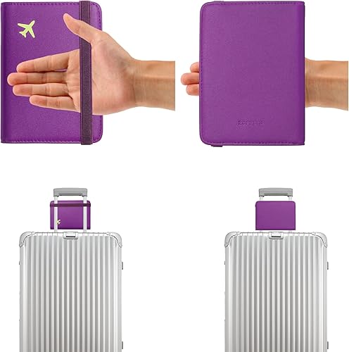 Miniatura 6 de ZOPPEN Cartera para pasaporte, funda para pasaporte, cartera de viaje para mujer, artículos esenciales de viaje, organizador de documentos,