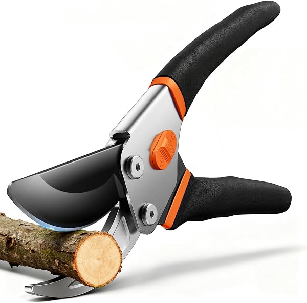 VOTREK® Bypass Garden Secateurs, 8.5" Professional Pruning Shears, Heavy Duty Hand Pruners Gardening Scissor for Fresh Branch Plant Flower Bonsai, 【SK5 Steel Blade】【Ergonomic Handle】【Built-in Spring】 - 1
