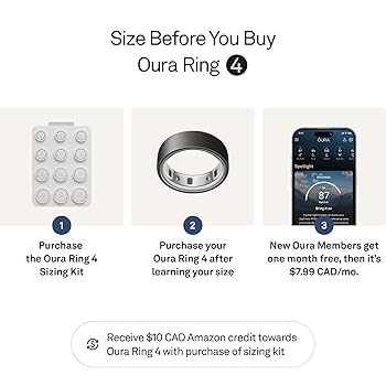 Oura Ring 4 - Stealth - Size 6 - Smart Ring - Size First