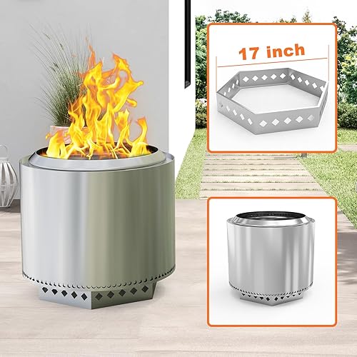 Miniatura 3 de Soporte para estufa de hoguera compatible con fogata individual de 15 pulgadas, soporte hexagonal para estufas de hoguera, soporte de acero