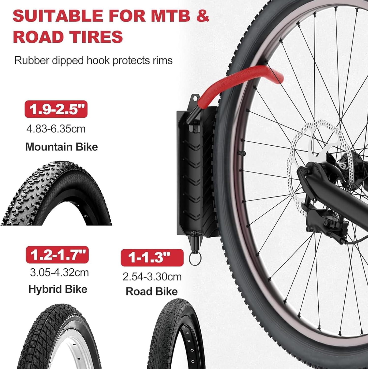 Garage Bike Rack Wall Mount, Swivel Bike Wall Mount, Vertical Wall Mount Bike Rack, Bicycle Bike Hangers for Garage