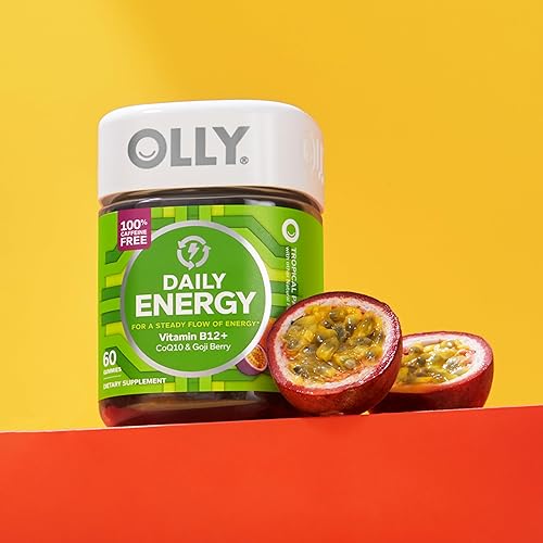 Vista 22 de Suplementos Olly Daily Energy pasión tropical gomosos sin cafeína para energía diaria; 60 unidades.
