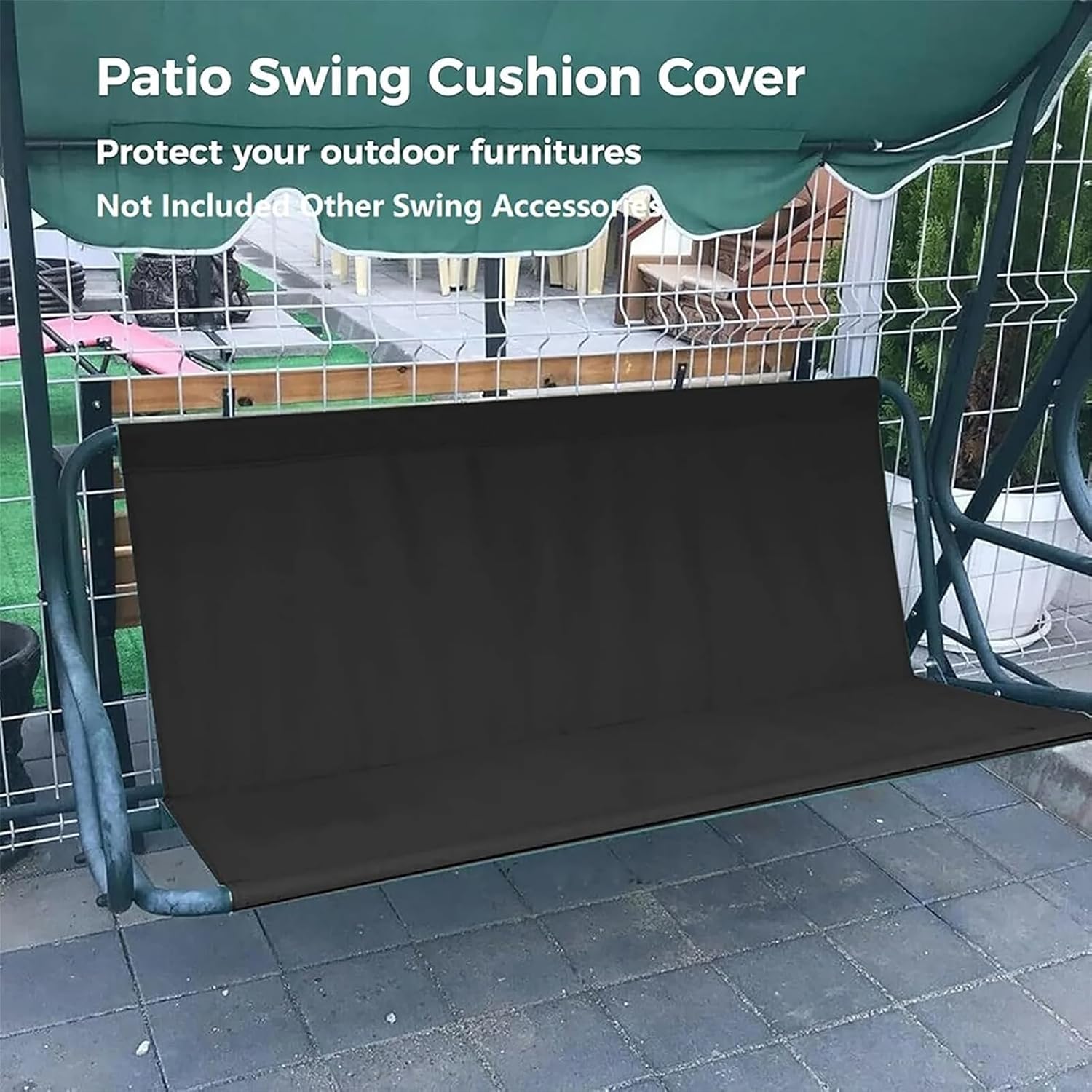 Replacement Swing Seat Cover,600D Oxford Cloth Waterproof Patio Swing Seat Replacement Covers for Outdoor Garden Yard 2 and 3 Seaters Swings,Gray,54.3×19.7×19.7in