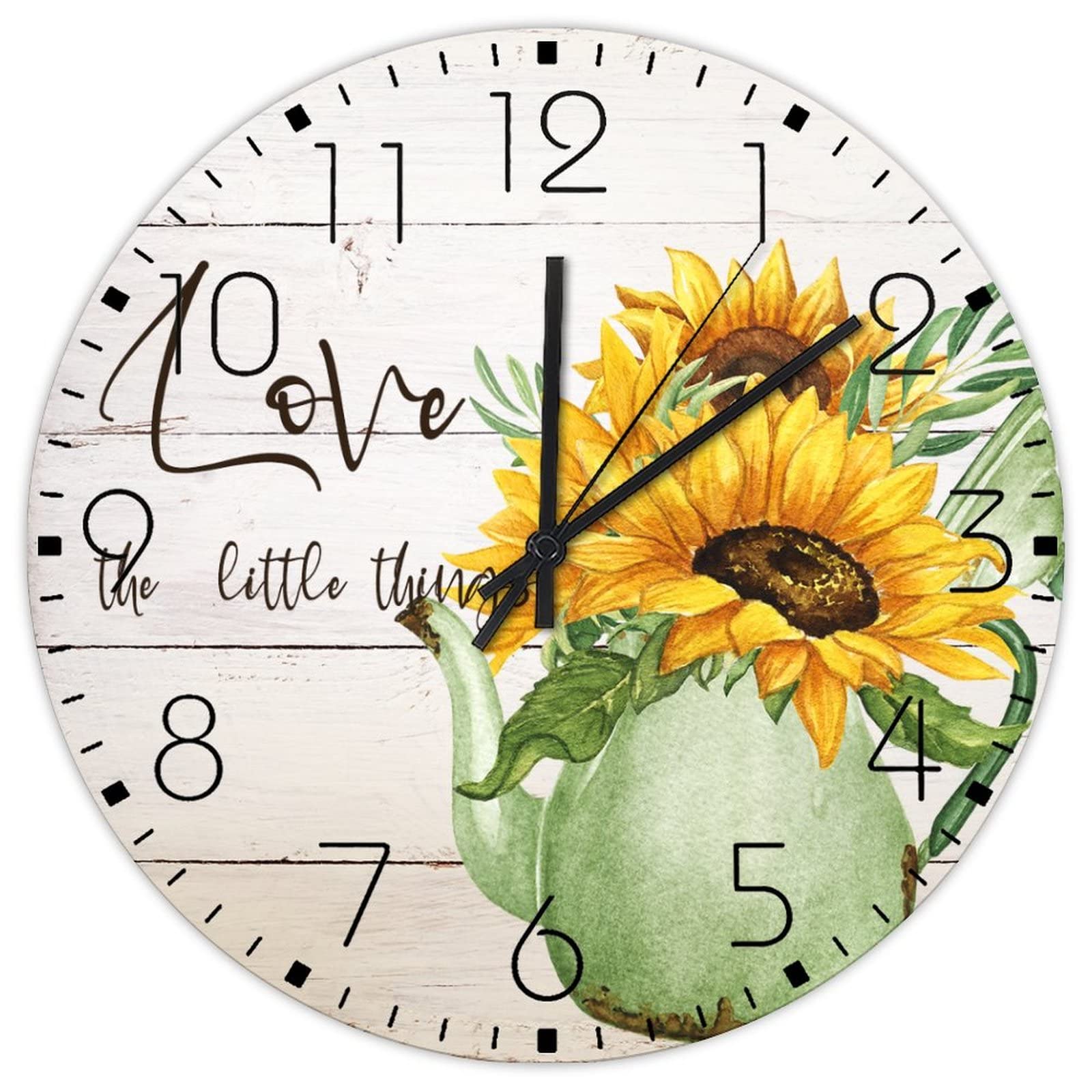 Horloge murale en bois 38 cm aquarelle florale Love The Little Things