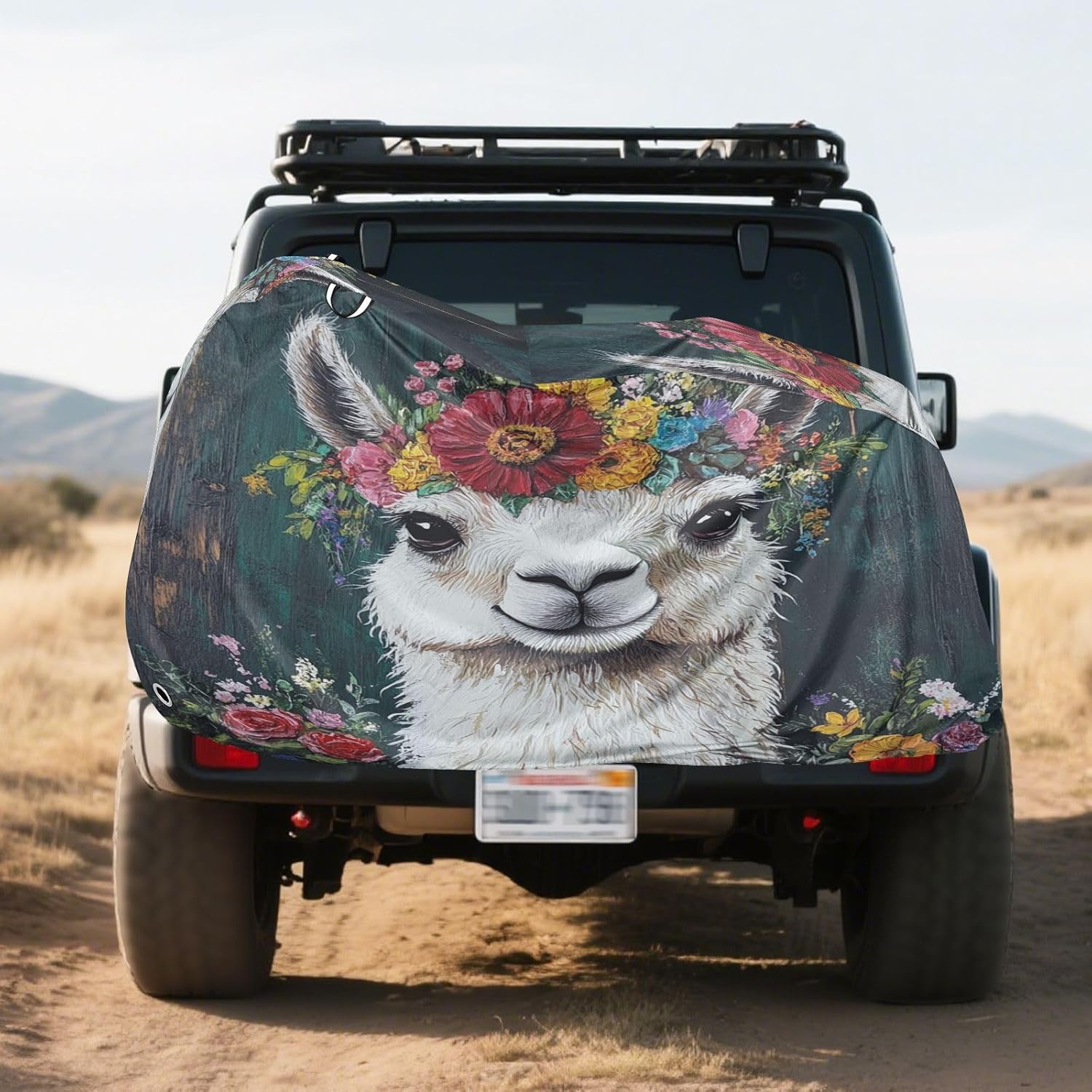 ALAZA Llama Alpaca Wreath Bike Cover Waterproof Outdoor Ebike Bicycle Covers Tarp Protection for 1/2 Bikes, Sun UV Dust Wind Proof