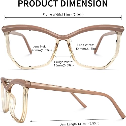 Miniatura 4 de Zeelool Elegante marco de anteojos geométricos de gran tamaño con lente transparente sin receta para mujeres y hombres Tonka ZJGT945534