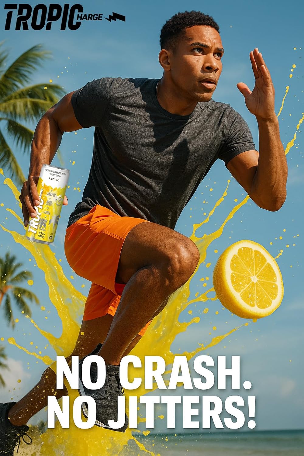 Tropicharge 100% Coconut Water Energy Drink with Guarana Extract (24 pack 330ml/6 flavours) - Zero Sweeteners or Added Sugar - All Natural - Passion Fruit, Forest Apple, Red Cherry, Lemon, Peach, Watermelon