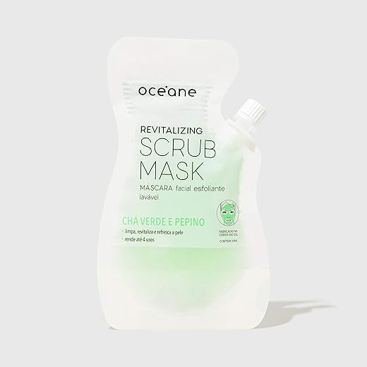 Océane Máscara Facial Esfoliante de Chá Verde e Pepino - Revitalizing Scrub Mask 35ml