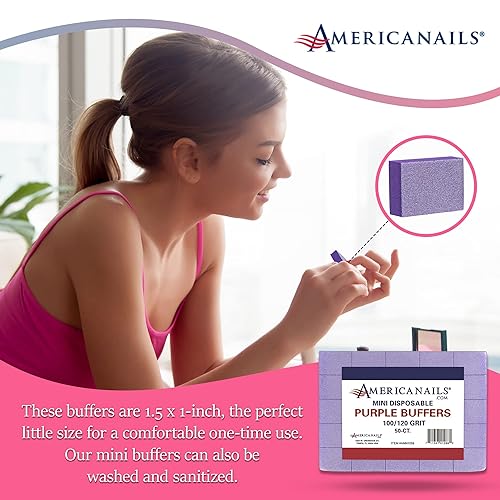 Miniatura 9 de Americanails - Mini búferes naranjas (grano 180240), bloques de pulido de calidad profesional de salón para uñas, pulir las uñas antes de la