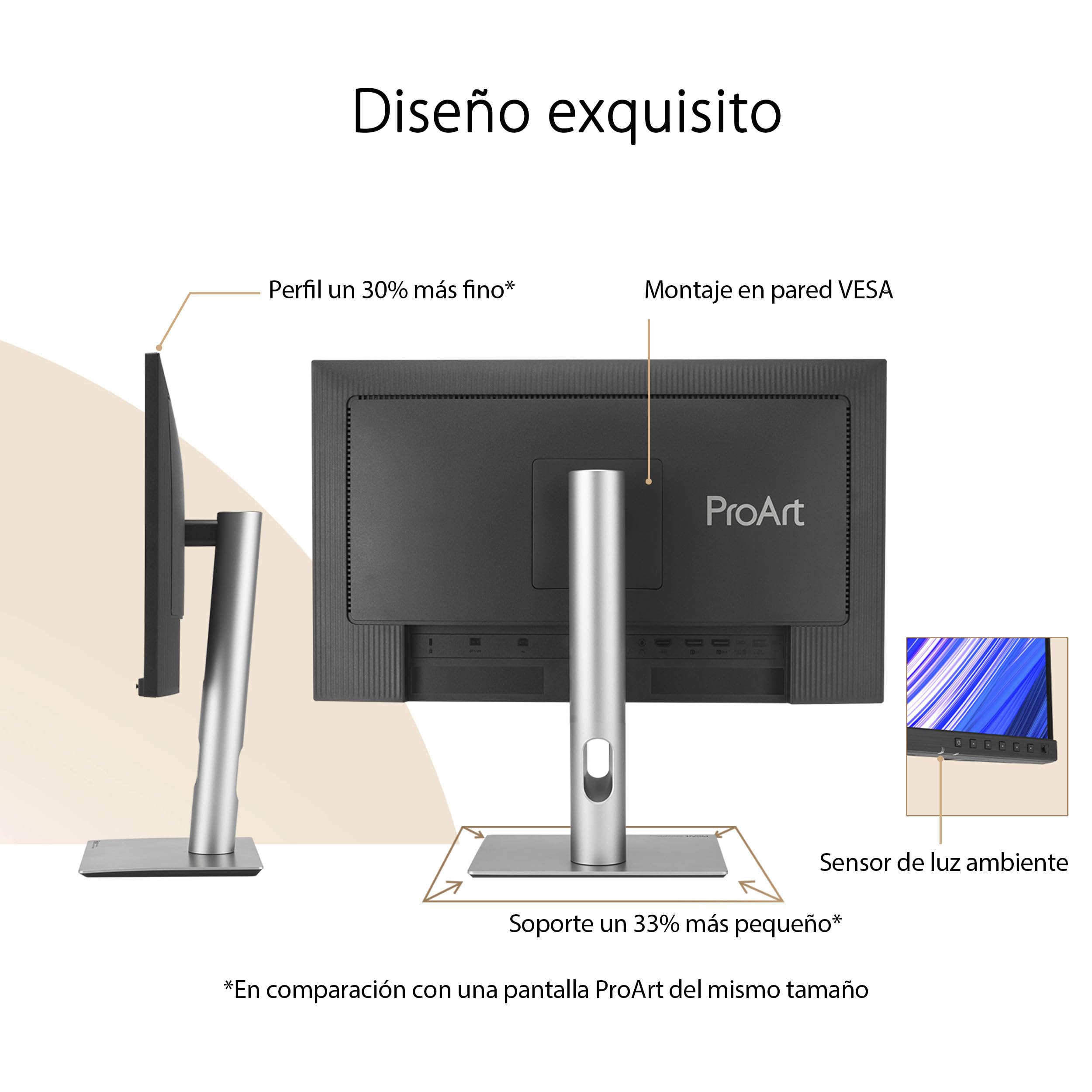 ASUS ProArt Display PA278CFRV - Monitor Profesional de 27", IPS, QHD (2560 x 1440), LuxPixel AGLR, 100Hz, USB-C PD 96W, VESA DisplayHDR 400 y MediaSync, Soporte ergonómico, Sostenibilidad ecológica | 100 Hz, ergonómico, pivote, Calman, alta fidelidad de c