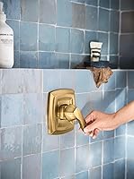 Vista 5 de Moen Voss Brushed Gold Posi-Temp Posi-Temp Pressure Balancing Shower Trim Featuring Showerhead and Shower Lever Handle, Valve Required, T2692BG