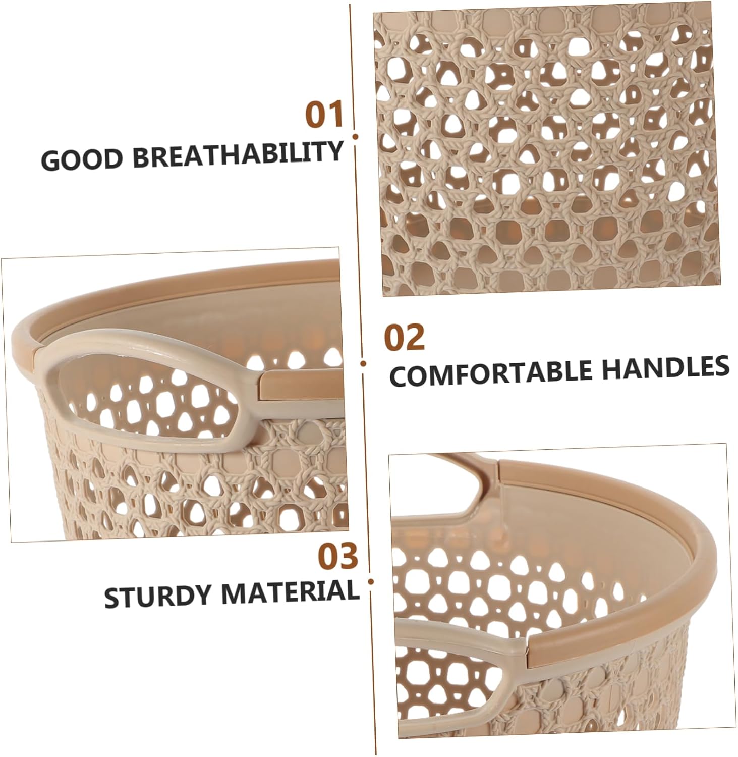 MAGICLULU Hollow Out Laundry Basket Medium Reusable Dirty Clothes Organizer with Handle Versatile Sundries Storage Holder for Home Use Light